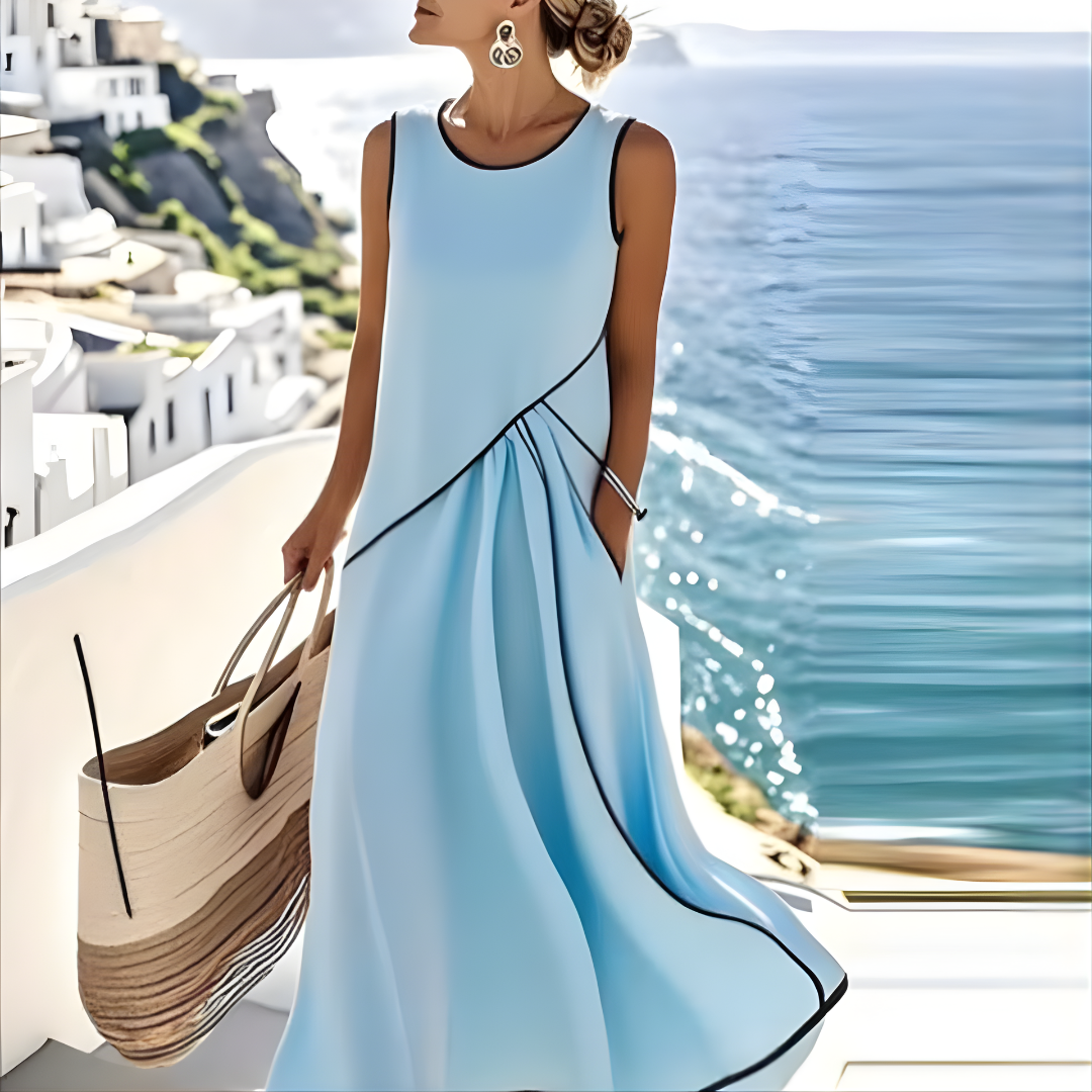 Dalia Atelier™ Vestido elegante de rayas