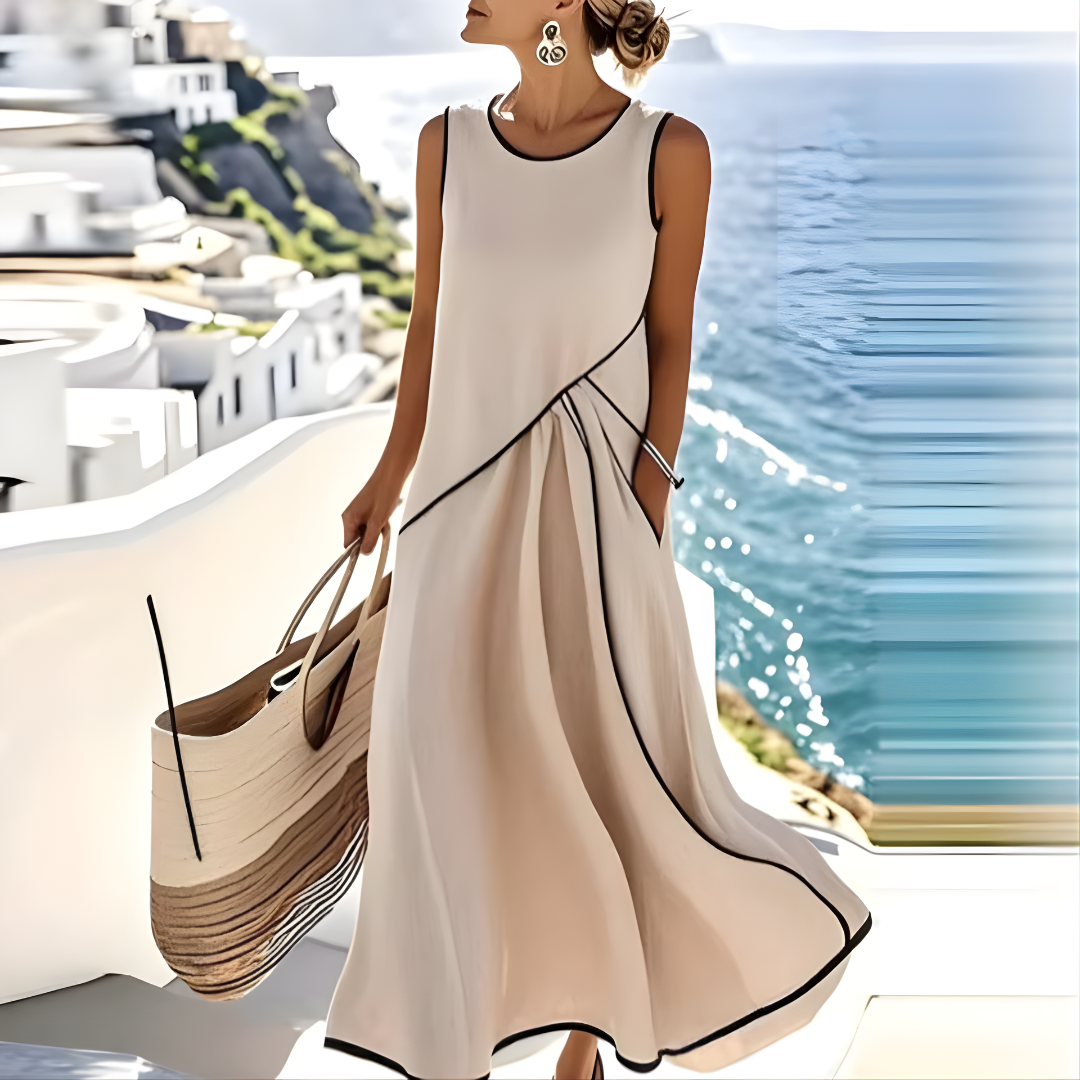 Dalia Atelier™ Vestido elegante de rayas