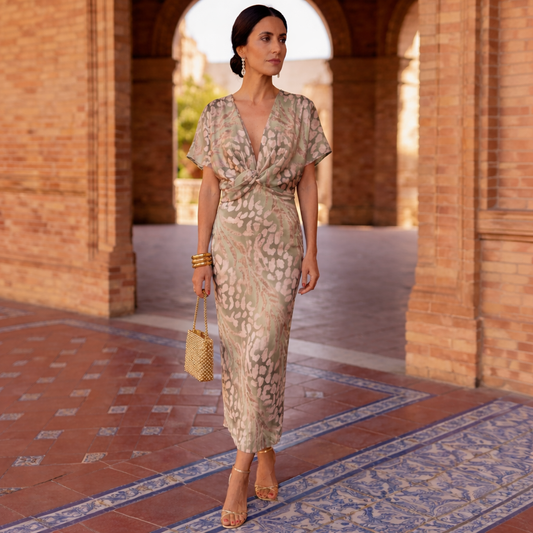 Vestido Aurea Midi Cobre
