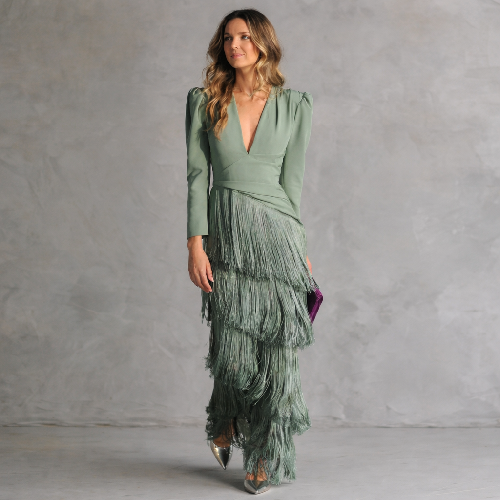 Vestido Riviera · Elegante vestido De Flecos