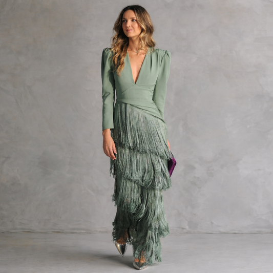 Vestido Riviera · Elegante vestido De Flecos