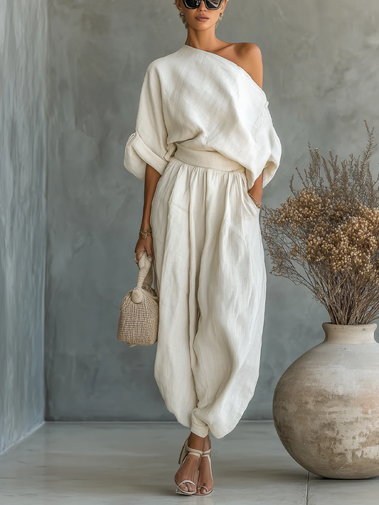 Mila™ | Conjunto Off-Shoulder Fluido de 2 Piezas